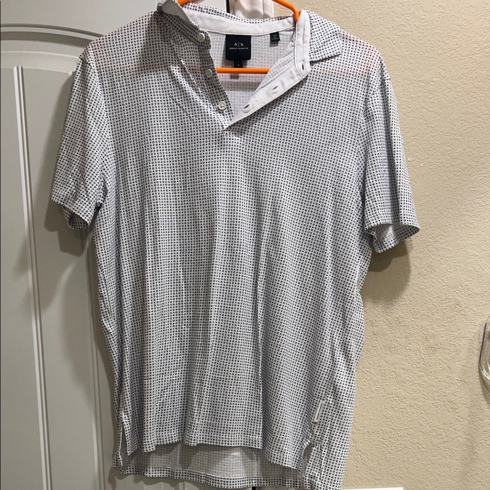 Armani Exchange White and Black Checkered Shirt